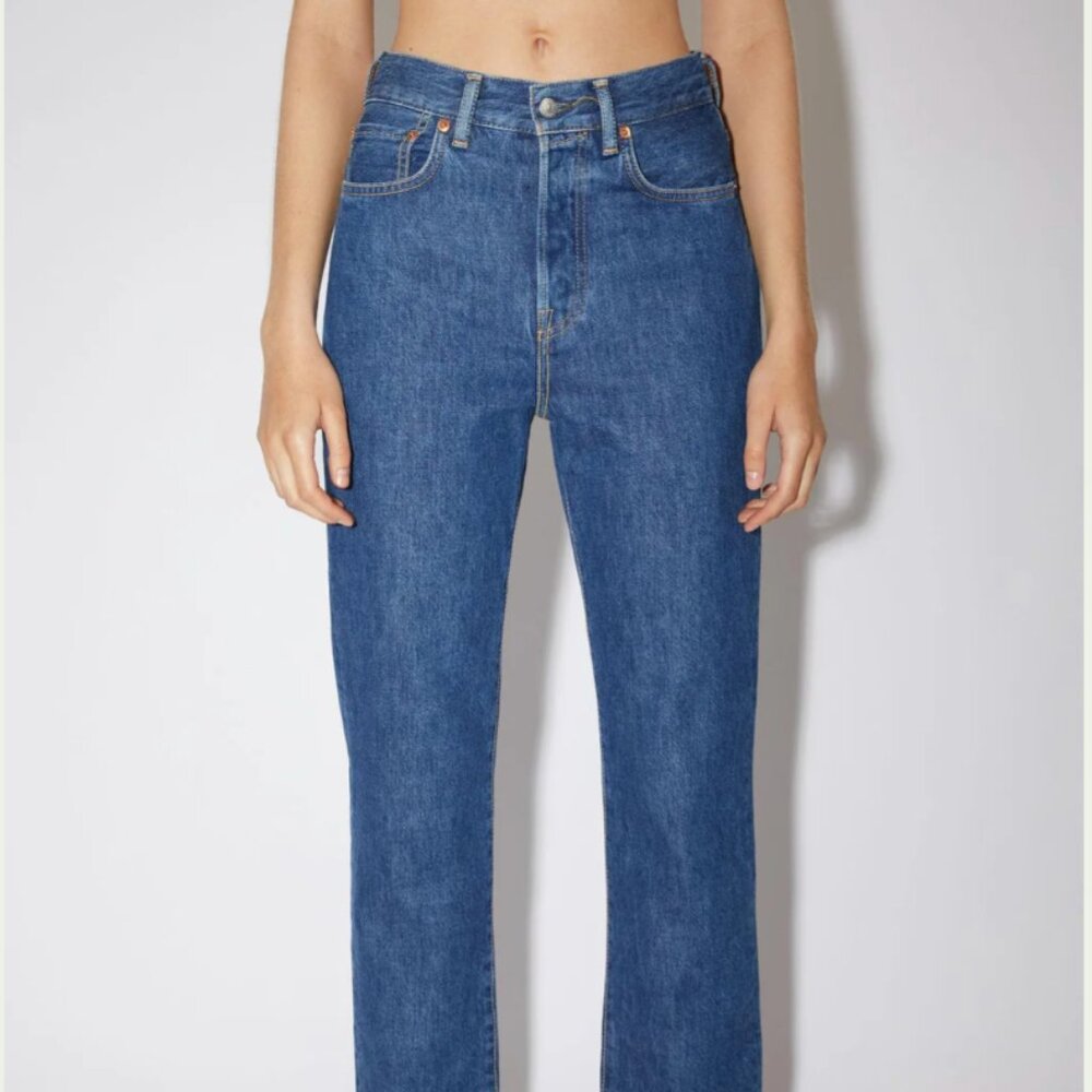 Acne Studios Mece High Rise Straight Jeans Dark Blue 25/32